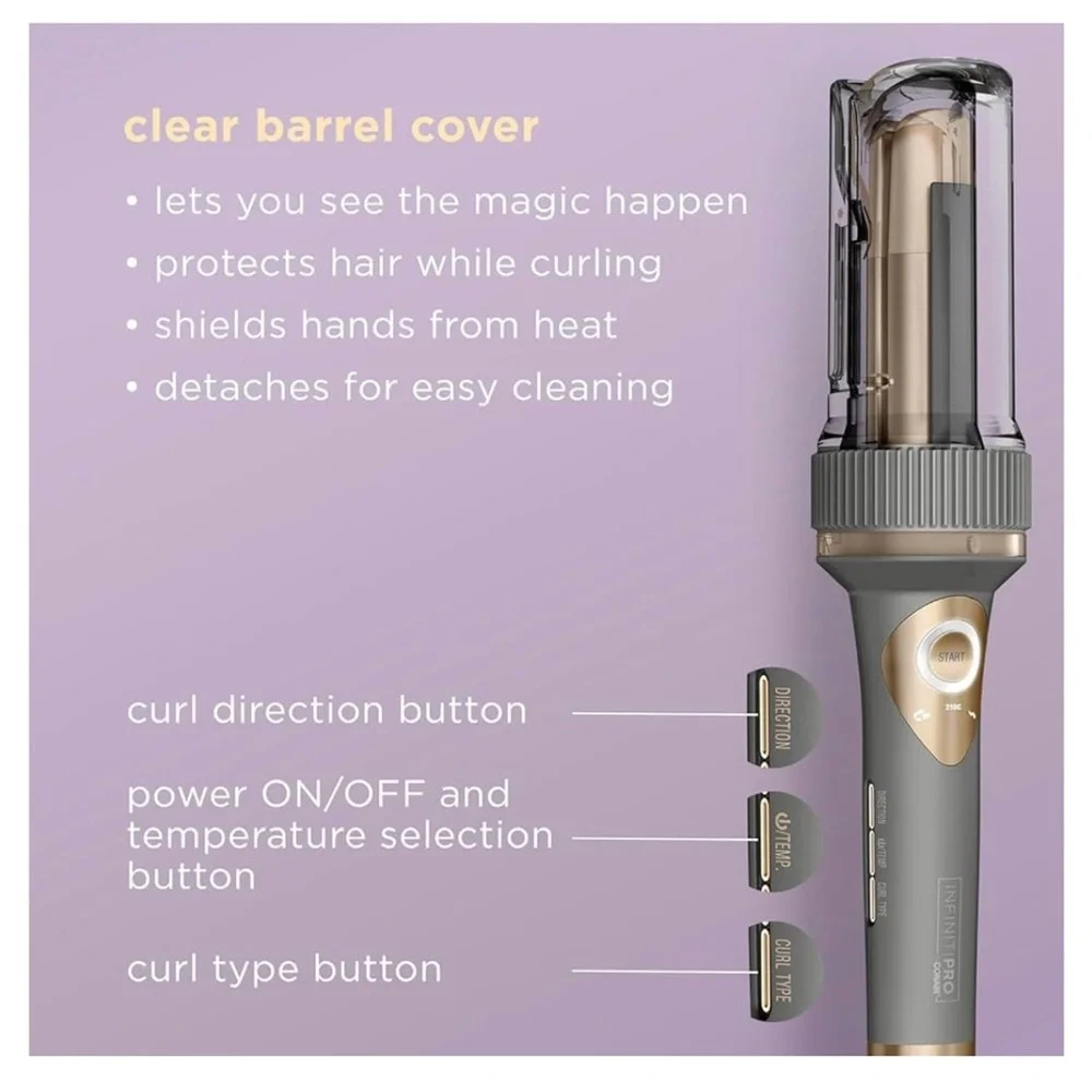 InfinitiPRO by Conair Curl Secret Ceramic Auto Curler - Gray & Gold - Picture 2 of 8